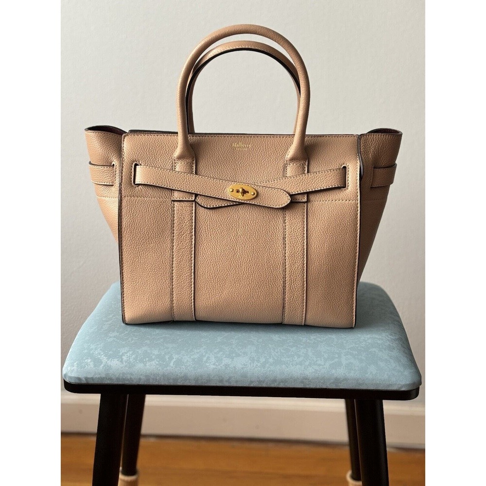 Mulberry 'BAYSWATER' Small Zippered Rosewater/Light Pink with Red Suede Interior